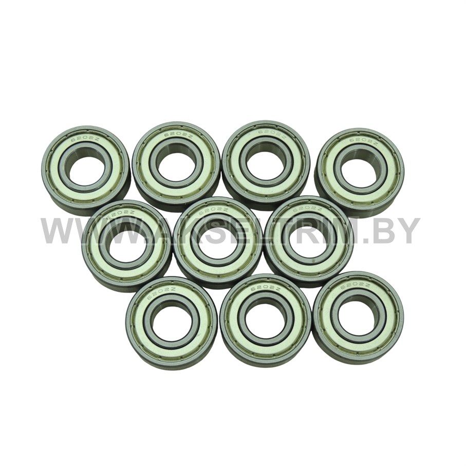 Подшипник шариковый коленвала для бензотриммера 6202 (10 шт.) Подшипник шариковый коленвала для бензотриммера 6202 (10 шт.)